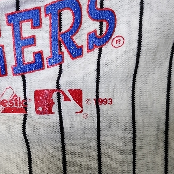 Majestic Texas Rangers Pinstripe Jersey 1993 Vintage - Picture 4 of 6